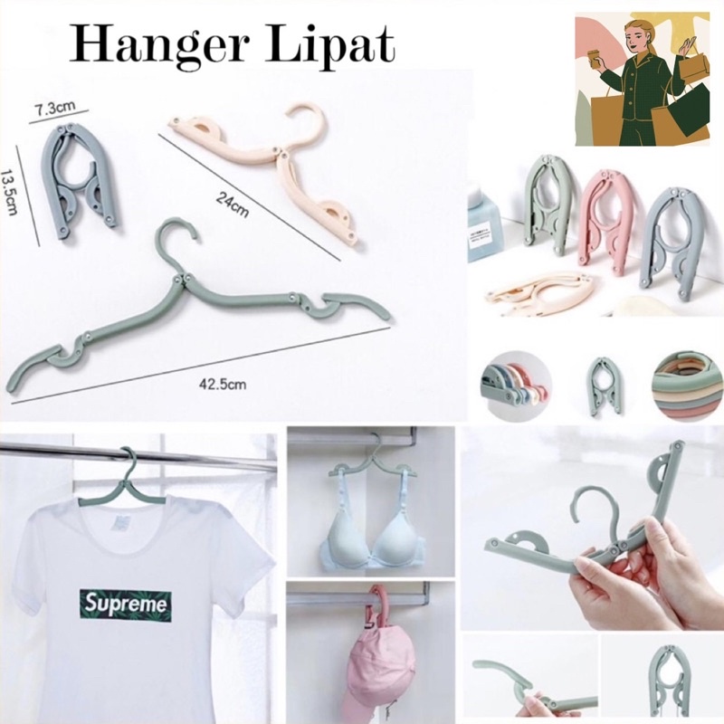 GANTUNGAN BAJU LIPAT SERBAGUNA / HANGER LIPAT MAGIC PORTABLE TRAVEL / HANGER PORTABLE / HANGER BAJU LIPAT KAOS KAKI BRA KUTANG / MAGIC HANGER