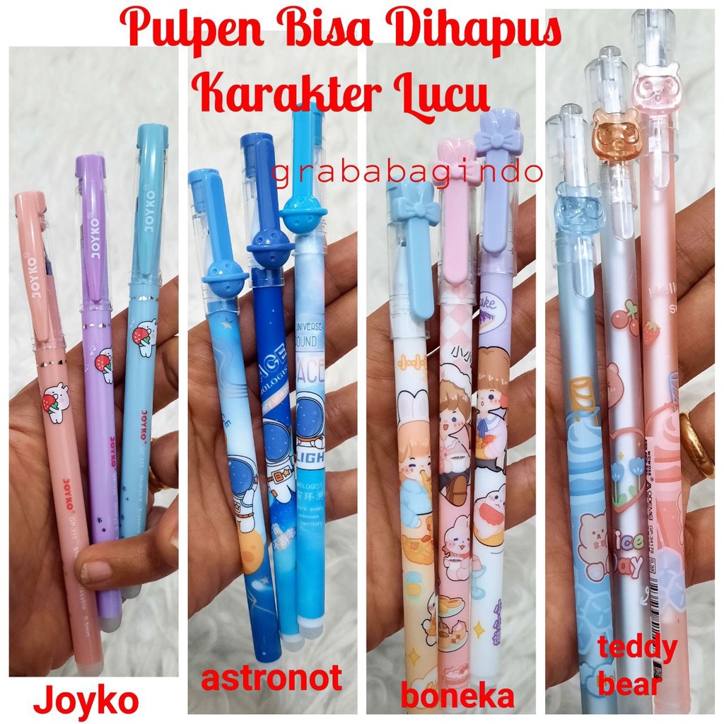 PULPEN GEL BISA DIHAPUS KARAKTER LUCU/PULPEN GEL INK/PULPEN KARAKTER LUCU