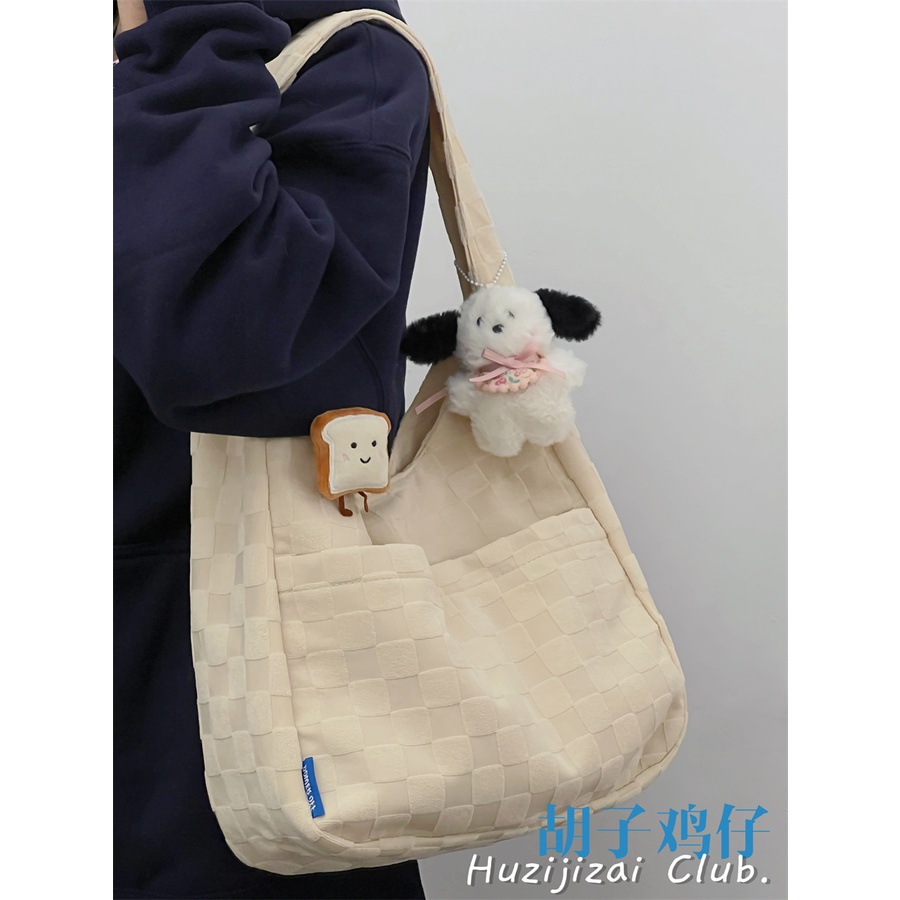 ♕℡ﺴSera kelas mahasiswa tas berkapasitas besar perempuan versi Korea sederhana all-match gadis komuter tas bahu rasa high-end tote bag