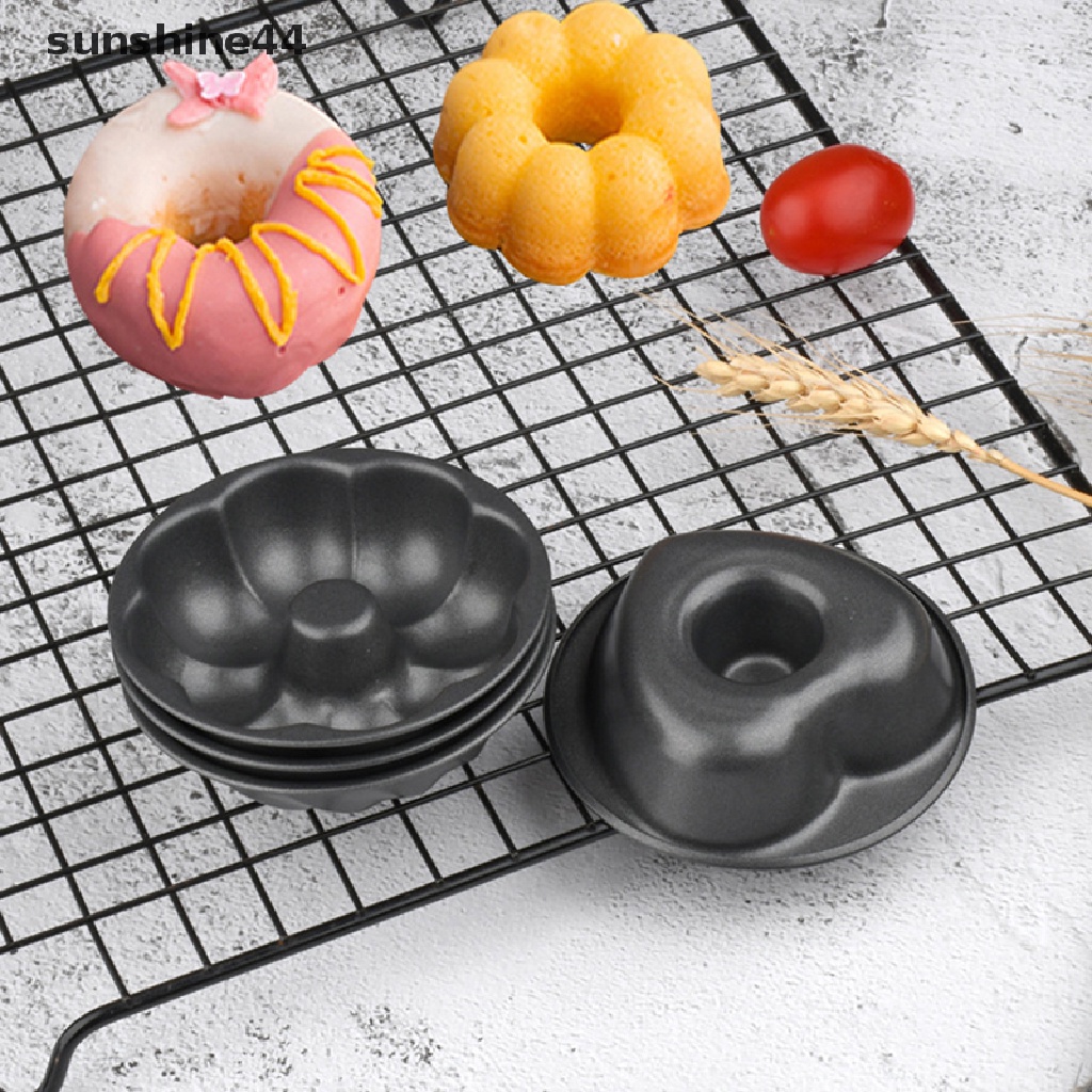 Sunshine New Non-Stick Carbon Steel Hitam Mini Reusable Pumpkin Mold Lace Cake Cetakan Donat Cetakan Kue Tart Buah Cetakan Pie Pan Muffin Kue Cetakan Alat Baking.