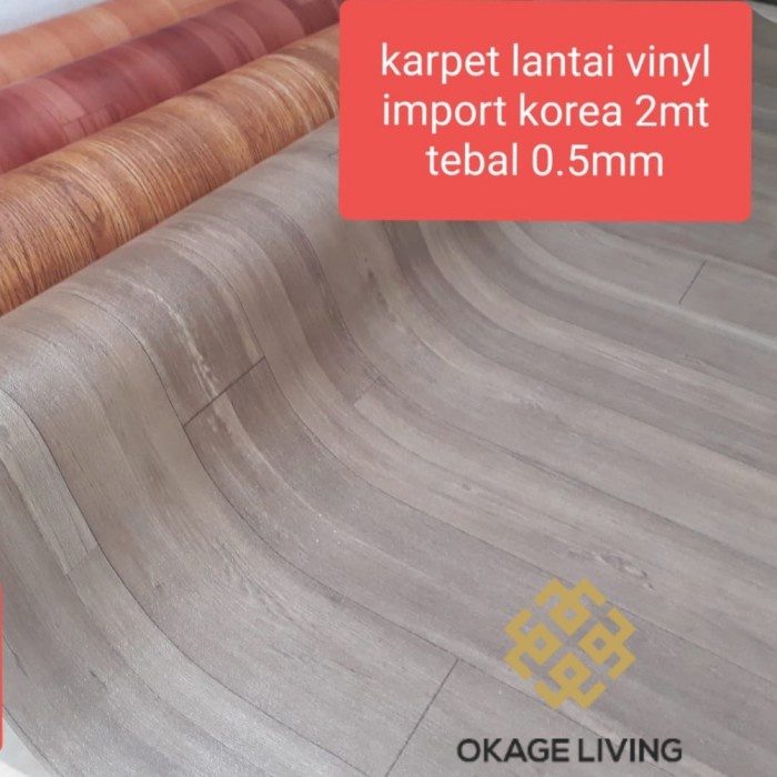[Ready] Best Seller - Kayu Abu Korea - Karpet Lantai Vinyl Mewah Awet Kuat