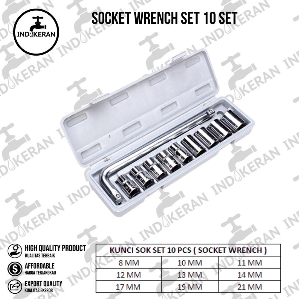 INDOKERAN - Kunci Socket Wrench - 10 Pcs