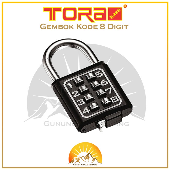 Gembok Tora Kunci Gembok Kode Angka Number Padlock Digital 35 Mm 8 Digit