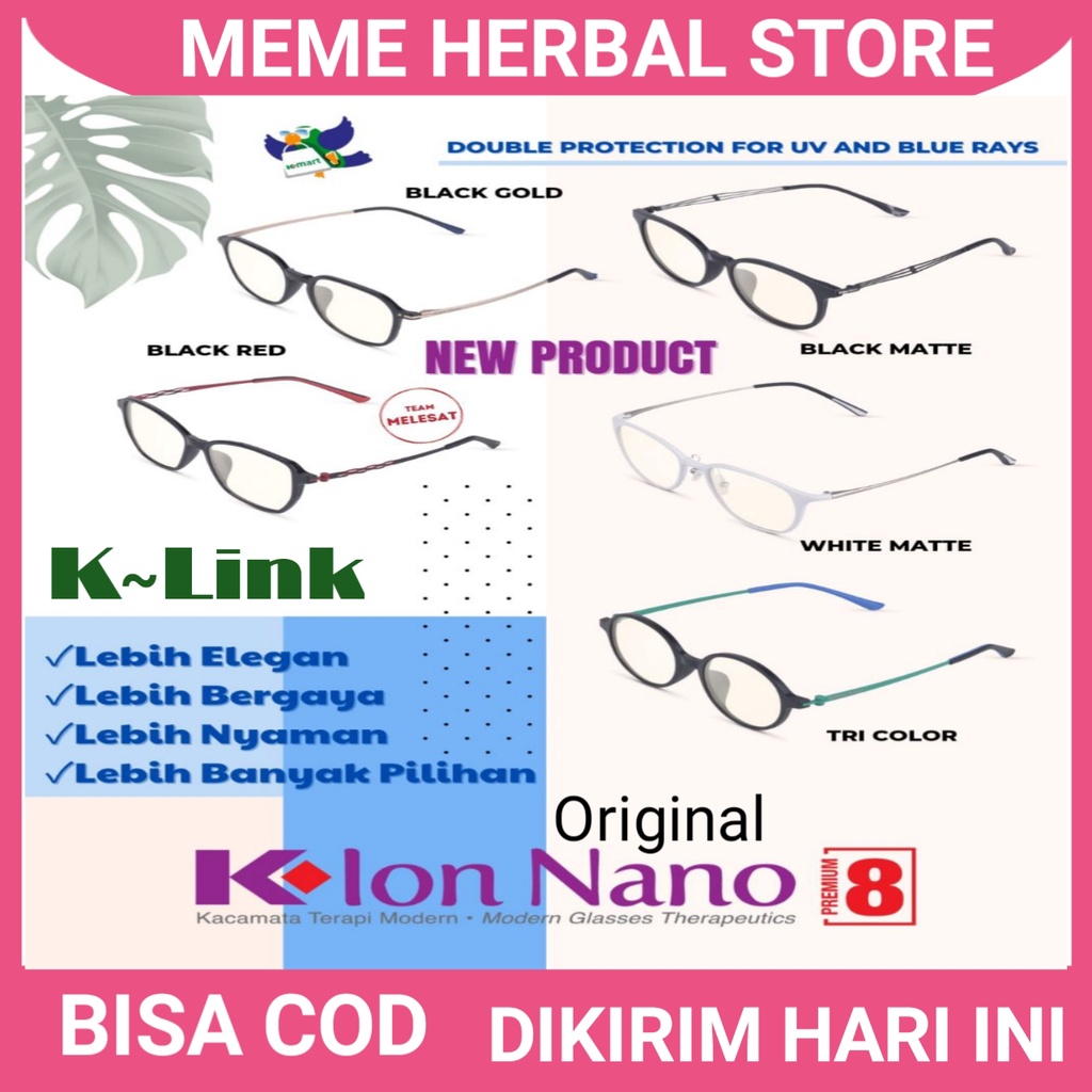 K-ION NANO PREMIUM 8 ORIGINAL K-LINK K-ION NANO 8 ORIGINAL K-LINK K-ION NANO 8 KACAMATA TERAPI KACAM