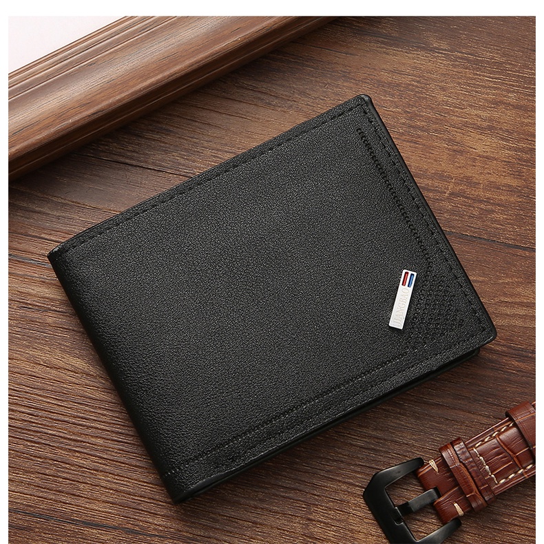 Dompet Lipat Pria Fashion Korea Style Kasual Motif Polos Multifungsi Dompet Cowok Men Wallet PU Satu7an D90