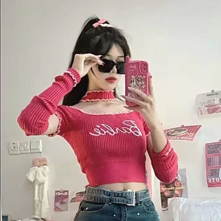 Keren!!! [Bordir Keinginan Murni] Hot Girl Slim Short High Waist Short Sleeve INS Super Hot Net Red Show White Top Dress
