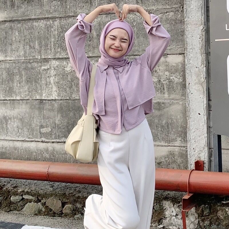 SALMA CROP TOP BLOUSE // KEMEJA CROP CRINCLE VARIASI LAYER