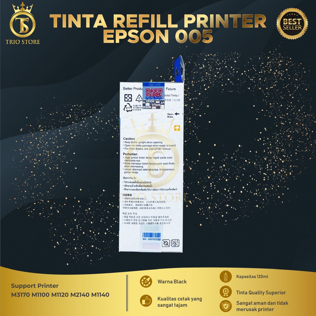 Tinta Epson 005 For Printer M3170 M1100 M1120 M2140 M1140 Premium