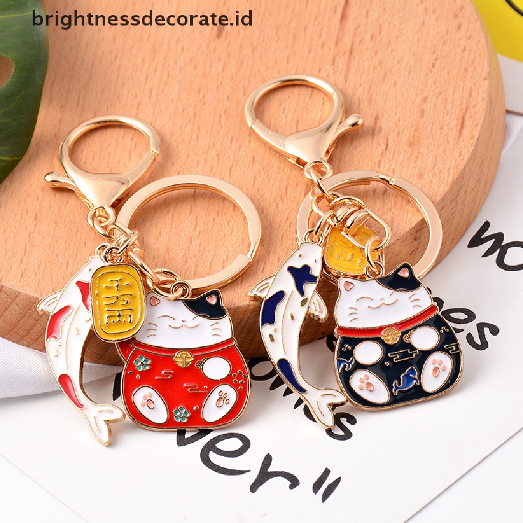 [Birth] Gantungan Kunci Kucing Rejeki Jepang Ikan Koi Liontin Keychain Lovely Key Ring Gift [ID]