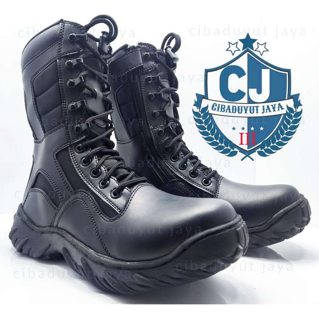 (COD)SEPATU PDL PDH Hitam Boots Pria Boot POLRI TNI Satpam Satpol PP Touring Tracking