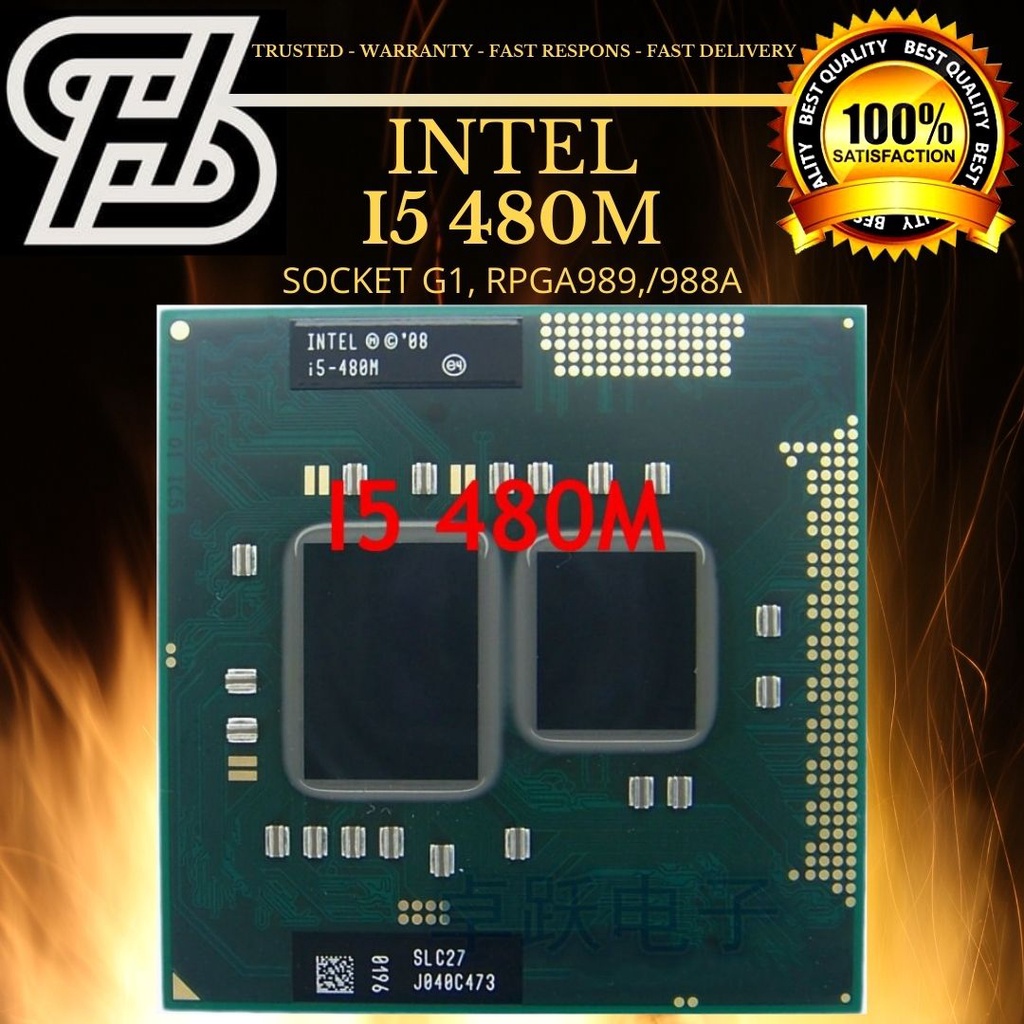 INTEL I5 480M UP TO 2.9GHz LAPTOP SOCKET GEN 1/PGA988 / 989RPGA TDP 35W PROCESSOR - BEST QUALITY PRO