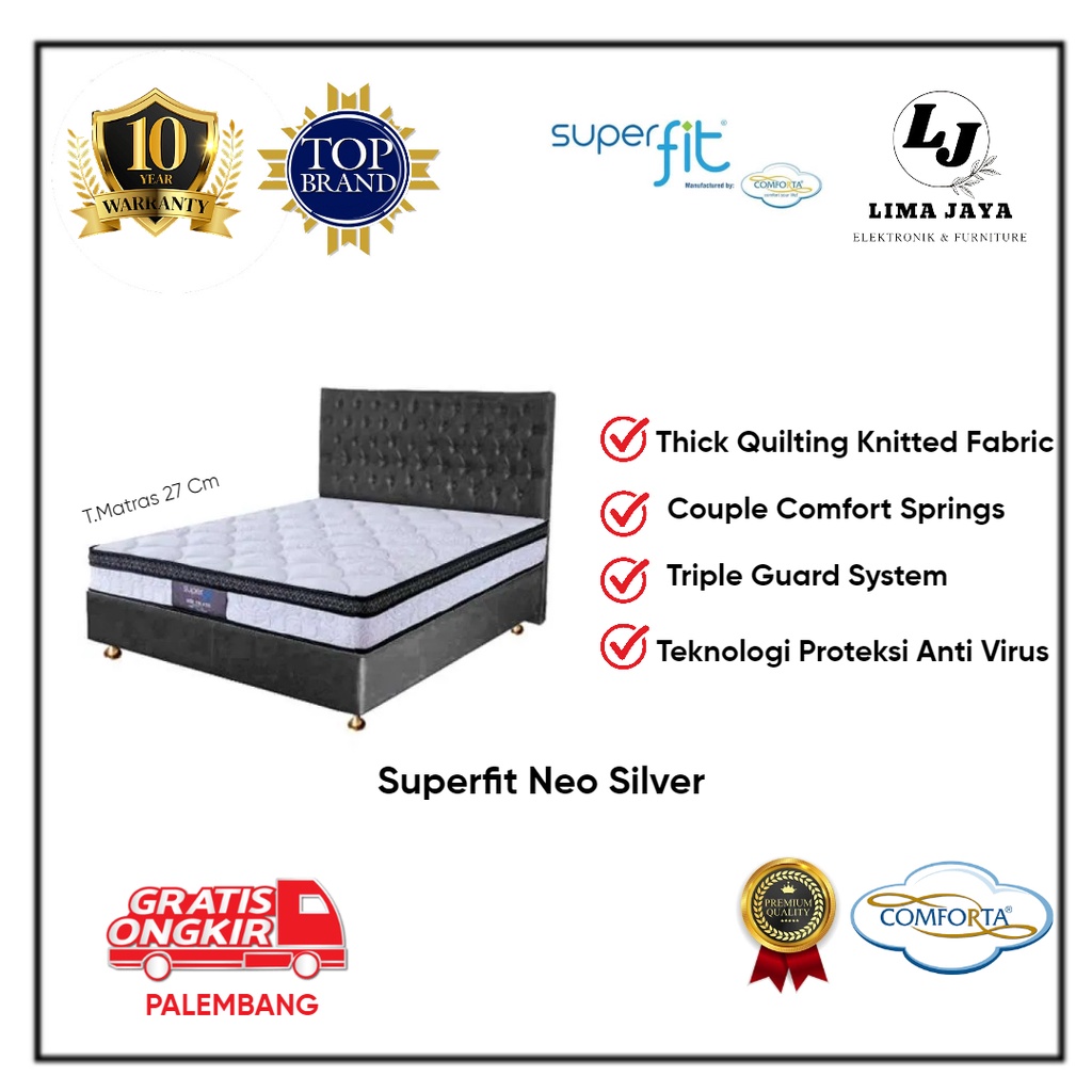 Matras Springbed Superfit Neo Silver By Comforta Kasur Springbed Superfit Bergaransi Resmi