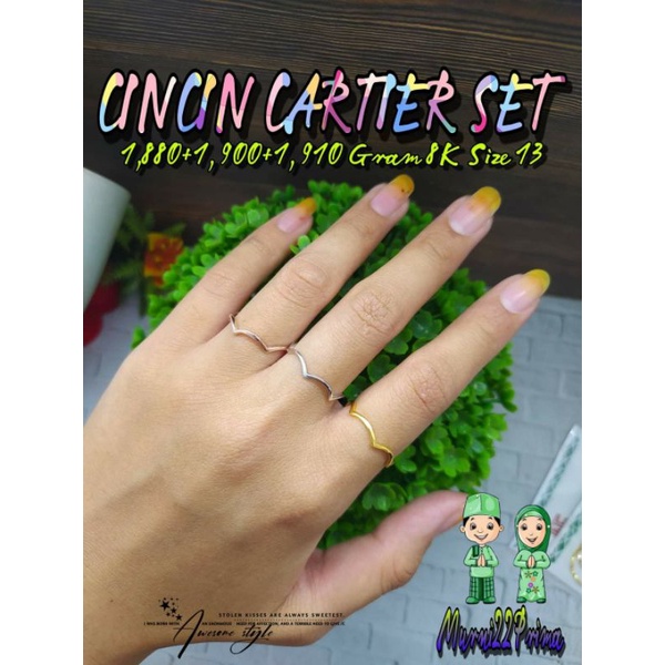 CINCIN CARTIER WAFE SET EMAS ASLI