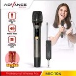 Advance Mic Professional Wireless Microphone Single MIC-104 Mic Vocal untuk karoke