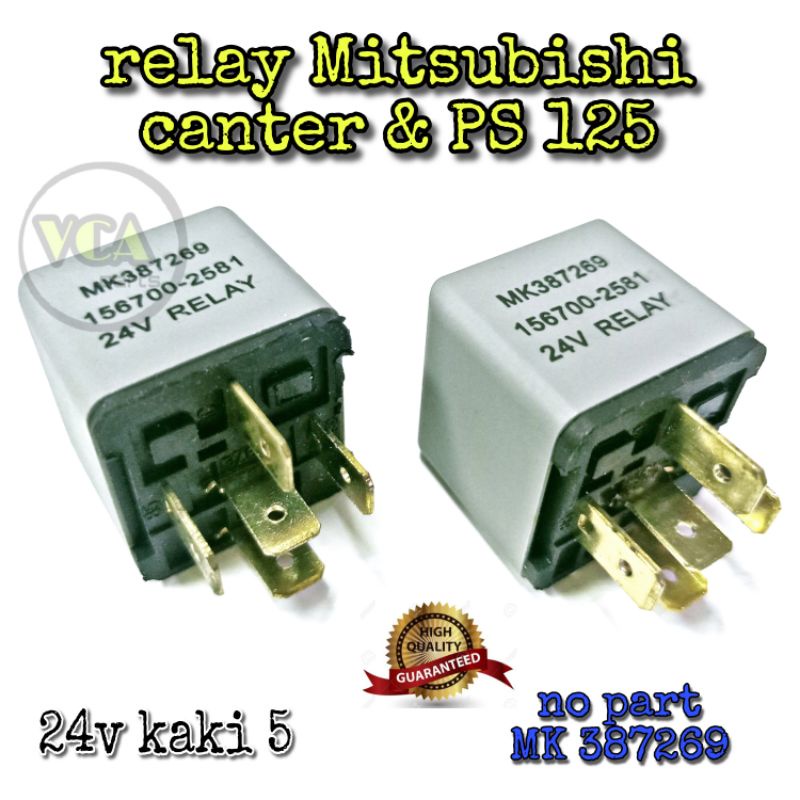 RELAY 24v KAKI 5 (5P) MITSUBISHI CANTER/PS125.