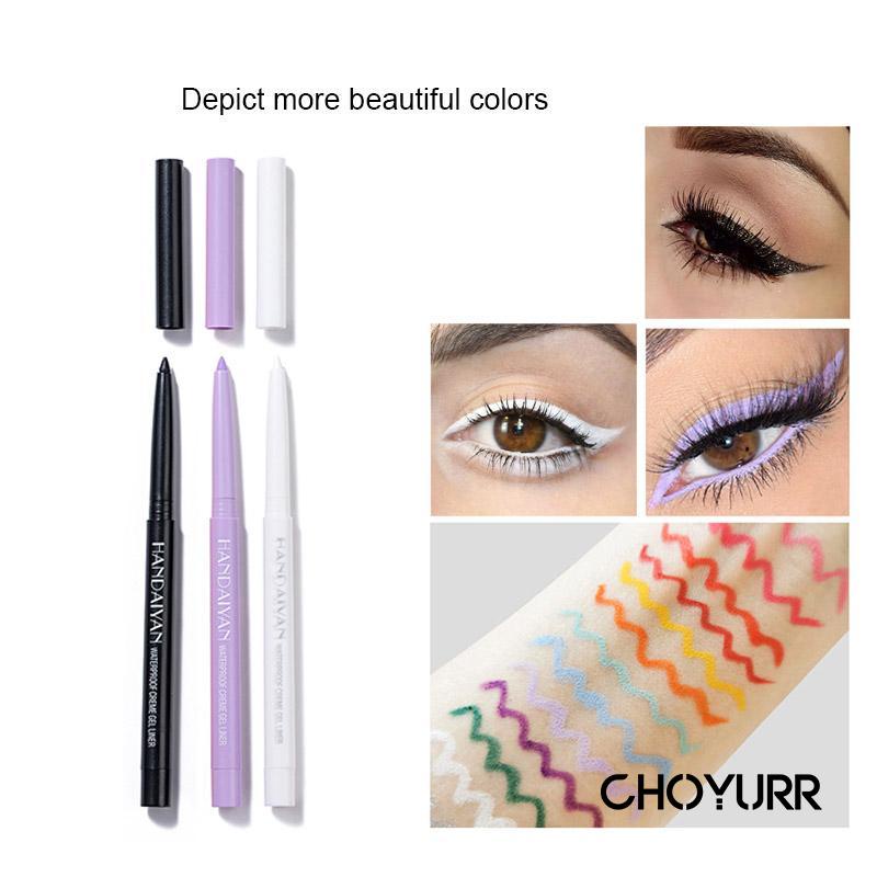 【COD】Eyeliner Pensil Warna Putih&amp;Hitam&amp;Ungu Eyeliner Gel Colorful  Warna Warni Eye Liner Anti Air Dan Smudge Original Import -CH