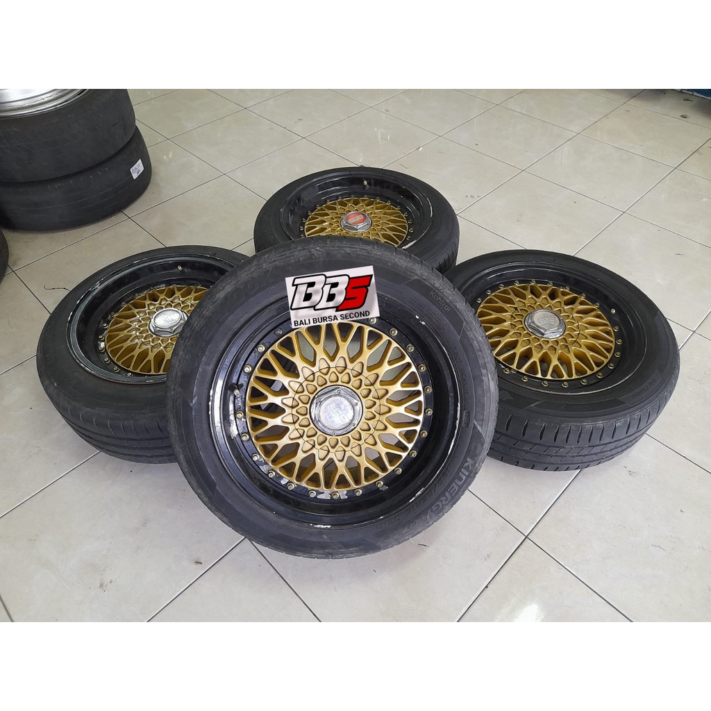 velg mobil bekas BBS Ring 15x7/8 pcd 4x100/114 & ban 185/55 cocok untuk brio, agya, yaris, avanza, x