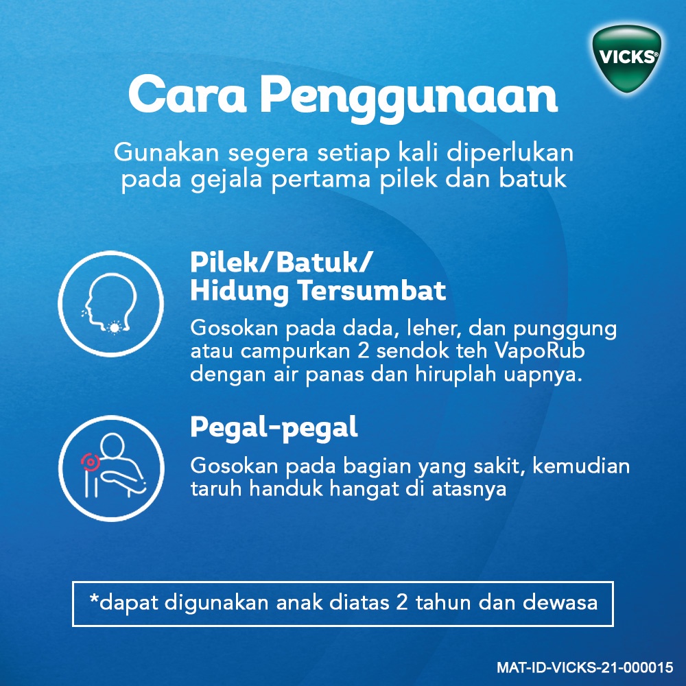 VICKS VAPORUB BALSEM [ 10 G ] OBAT GOSOK MINYAK EUCALYPTUS MENTHOL CAMPHOR MERINGANKAN GEJALA MASUK ANGIN BATUK PILEK HIDUNG TERSUMBAT BADAN PEGAL KARENA FLU BALSAM