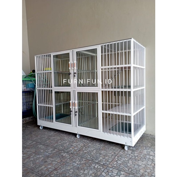 Kandang Kucing 4 Pintu / Kandang kucing Aluminium Murah