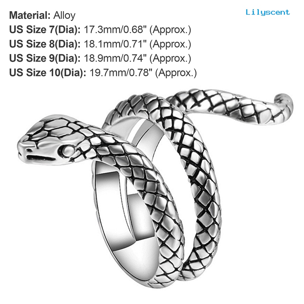 [LS] Cincin Jari Bentuk Ular Perhiasan Hadiah Alloy Punk Cobra Snake Shape Ring Untuk Pesta