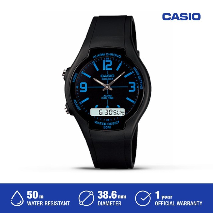 Casio Jam Tangan Pria AW-90H-2BVDF Original