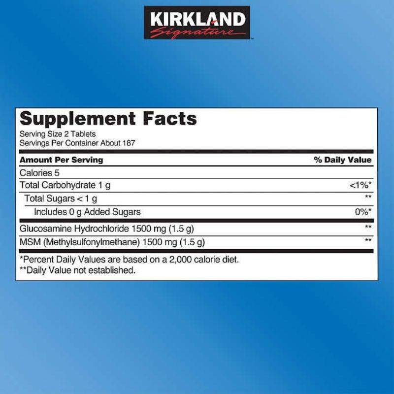 KIRKLAND GLUCOSAMINE 1500mg with MSM 1500mg