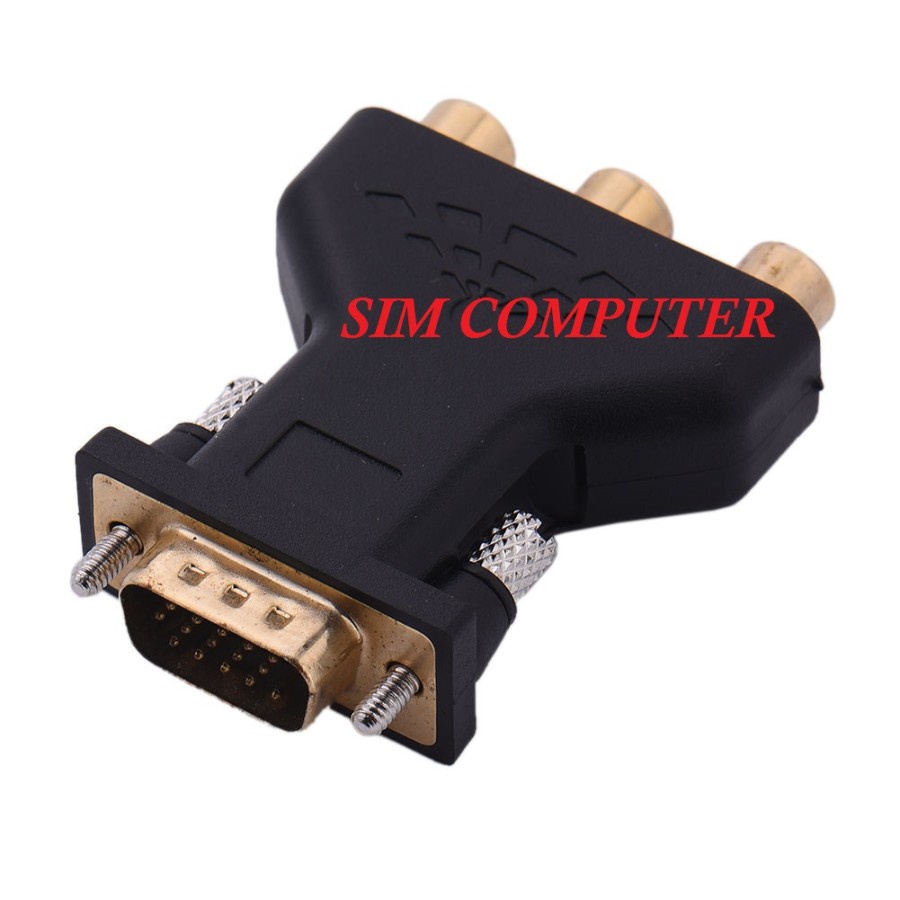 RCA to VGA 3RCA to 15Pin VGA Converter