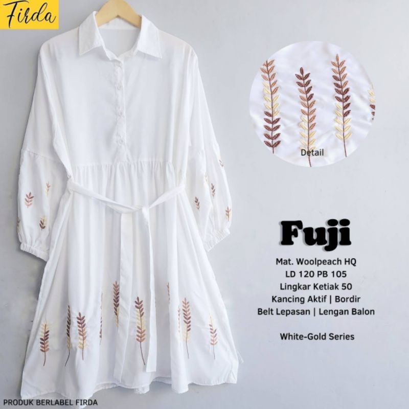 Blouse Tunik Kemeja Warna Putih Bordir - Baju Kerja