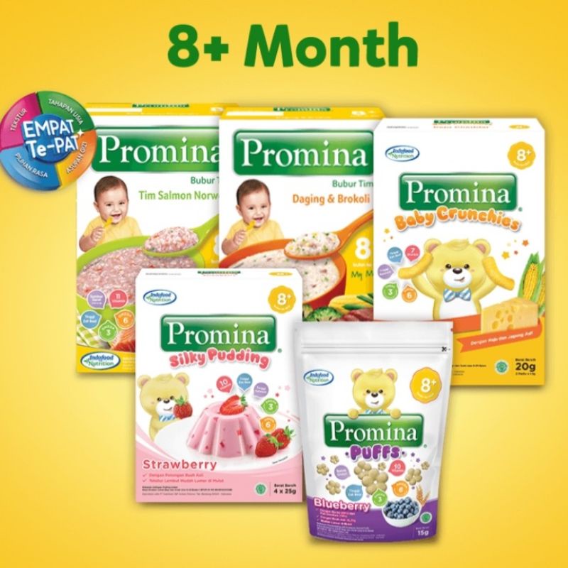 Promina 8+ MPASI bubur tim dan camilan bayi
