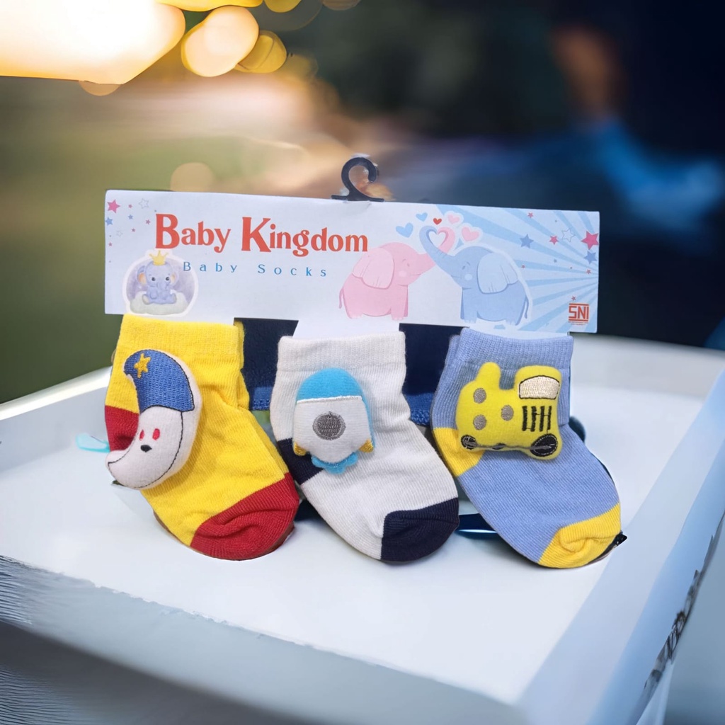 3 Pasang Kaos Kaki Bayi Newborn Lucu Variasi Boneka