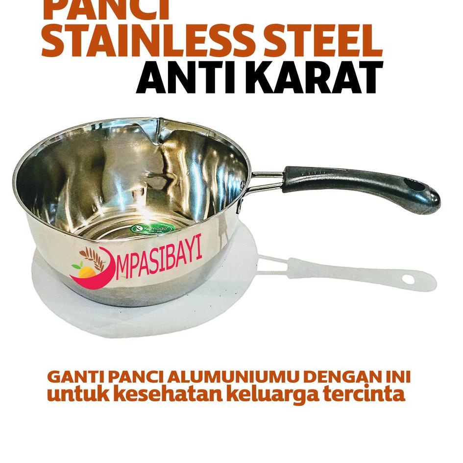 PED.11Ja23ᶻ ‣ Panci Serbaguna Stainless steel antikarat masak sehat dengan bahan yang aman MPASI BAY