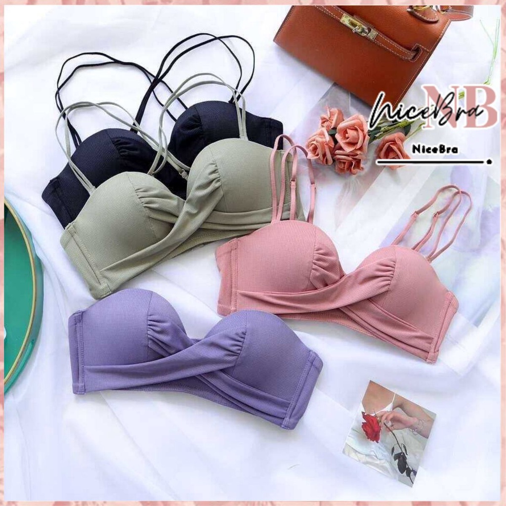 Nicebra Bra Cute small thin chest bra halfcup tanpa kawat wanita import 9009