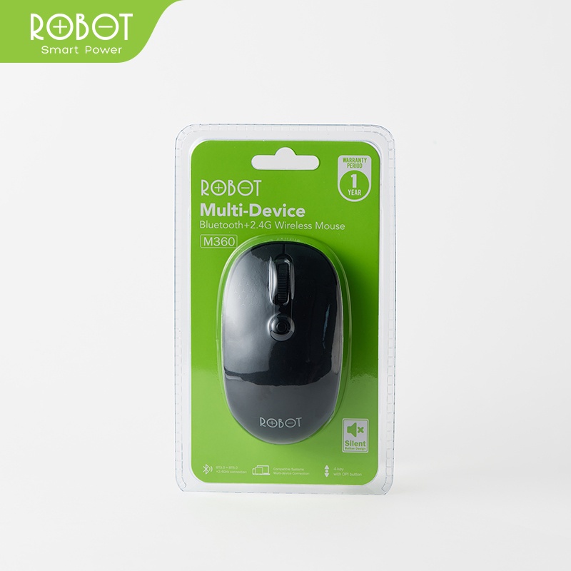 Robot M360 Mouse Multi-Device Bluetooth+2.4G Wireless Mouse Silent Key - M360