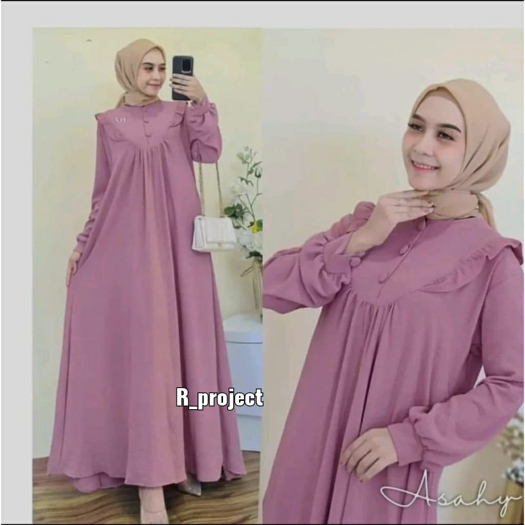 LD 140 130 120 110 dst | Gamis wanita terbaru fashion kekinian | Asahi maxi dress crinkle premium Jumbo big size