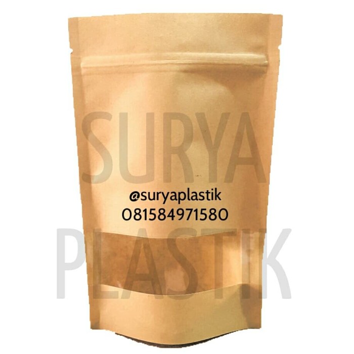 

Terlaris ✨ - Standing Pouch Kraft 14x22 Kemasan Snack, Makanan Kering, Bubuk Kopi 2.1.23