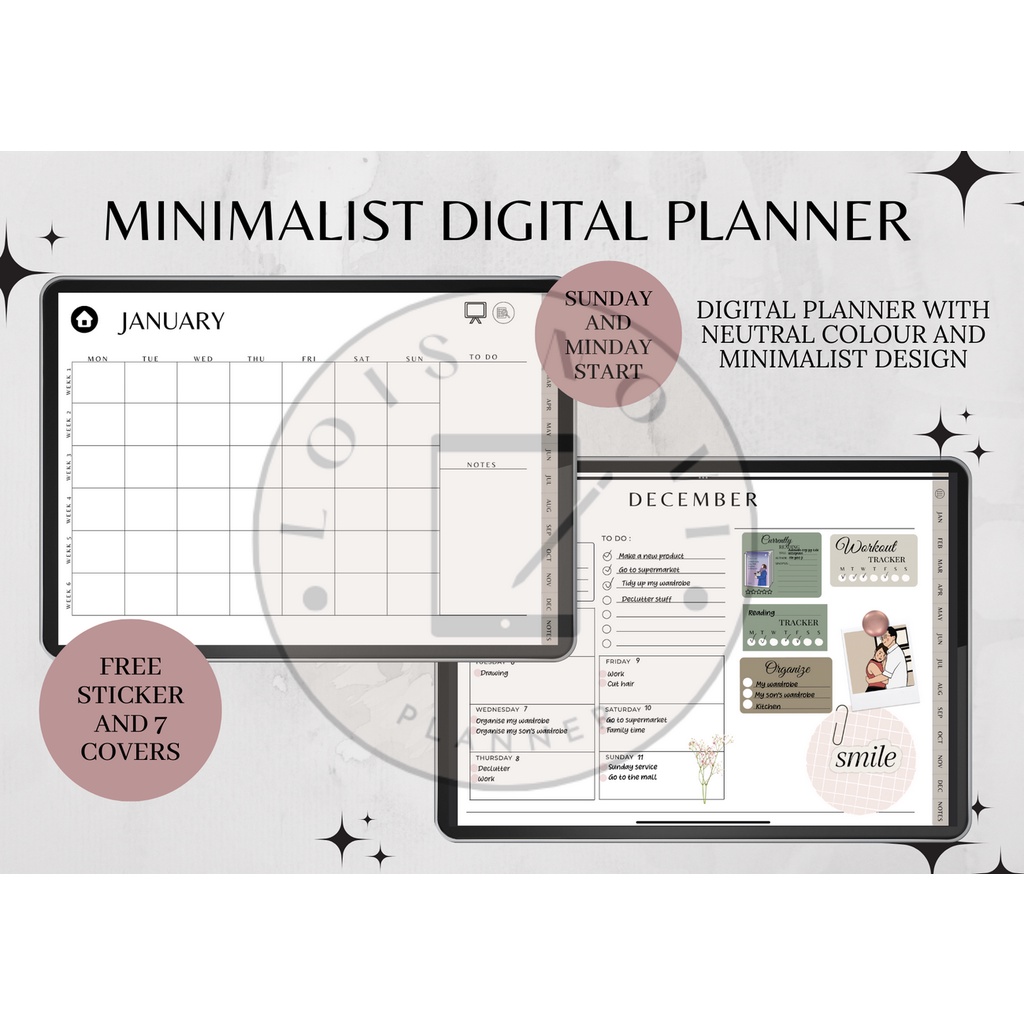 

Digital Planner, Life Planner, Undated Digital Planner, Undated Horizontal Digital Planner, Landscape Digital Planner, Customized Planner