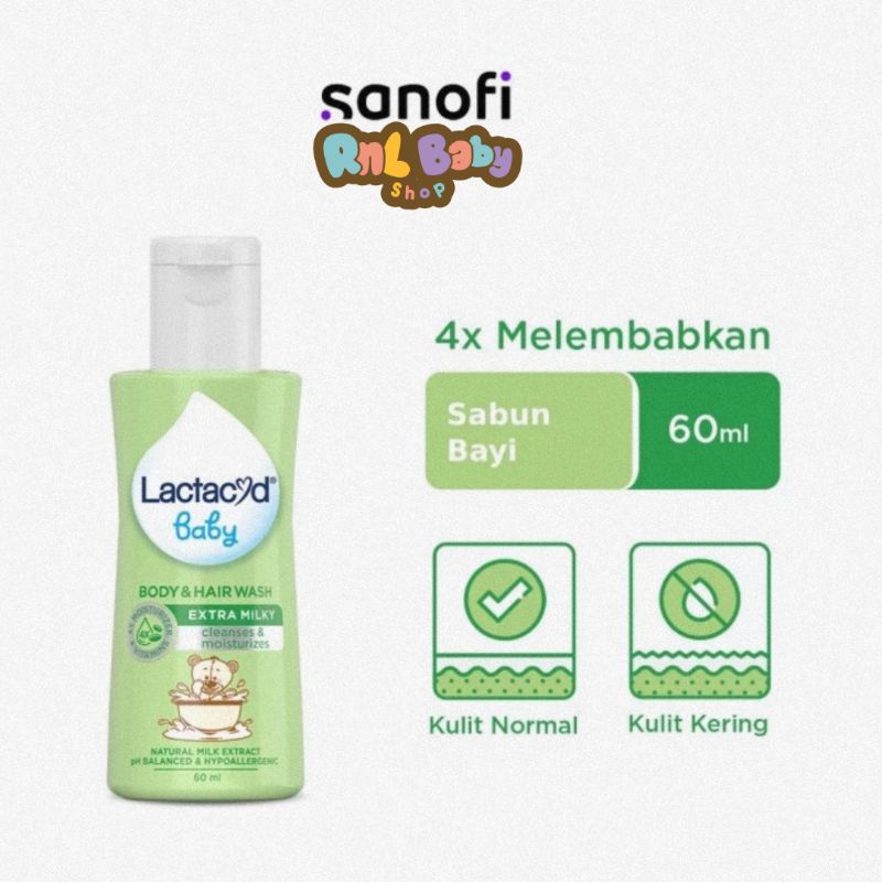 Lactacyd Baby Extra Milky 60 ml - Sabun Bayi Untuk Menjaga Kelembaban Kulit