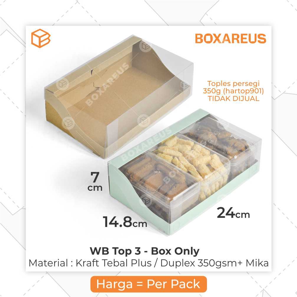 Box Hampers Toples Dus Kue Kering Box Mika Kotak Hadiah | WB TOP 3