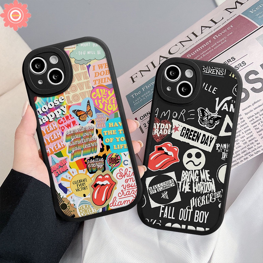 Stiker Label Case Realme C53 C55 10 Pro Plus C12 C11 C25Y C25s C21 C21Y C35 C15 C30 C31 GT C17 C2 Realme 9i 5 8 5i 7i 5 6i 6s 6 8i 8Pro C20A C3 C20 C17 Huruf Kupu-Kupu Sarung Soft Cover