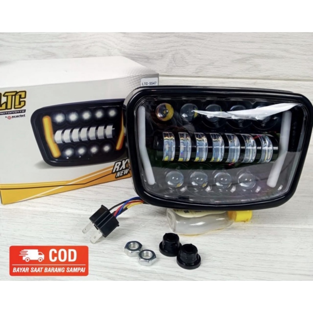 Daymaker Rx King Oval 16 LED Lampu Depan Rx King Set Batok GL 100 RX KING WIN 100 GL max RX-S 4X6 INCH