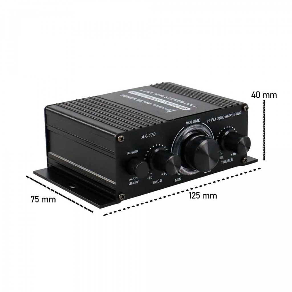 Amplifier Mobil Audio Car Treble Bass Booster AK170