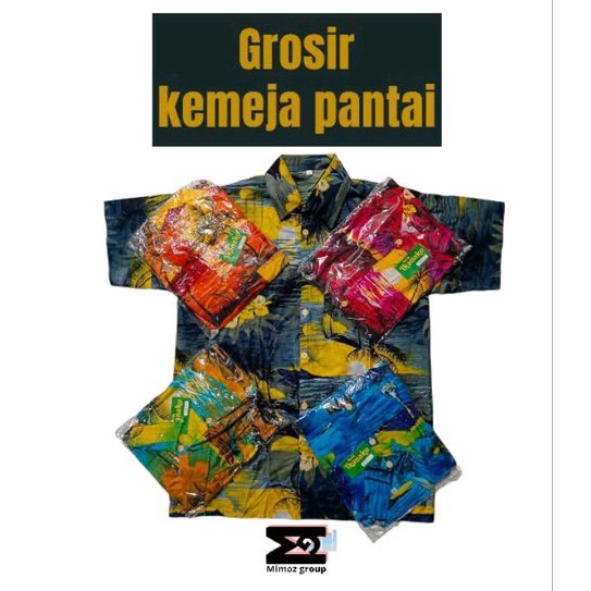 grosir kemeja pantai pria wanita XL terbaru / grosir kemeja pendek pantai cewek cowok dan anak jumbo