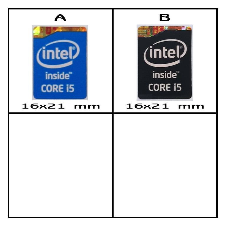Sticker Stiker Logo intel Core i5 Gen 4 Gen 5 Original