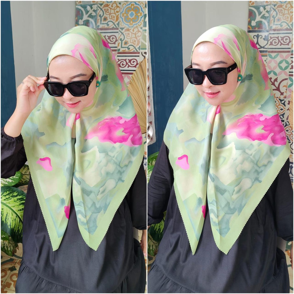 SADEAN HIJAB VOAL CANTIK TERBARU/DENAY MOTIF BUTTONS 65/HIJAB SEGI EMPAT