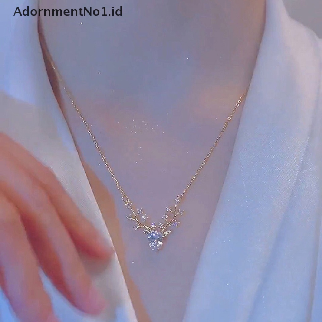 [AdornmentNo1] Fashion Perhiasan Satu Rusa Memiliki Anda Elk Kecil Kalung Untuk Wanita High-end Temperamen Liar Tulang Selangka Rantai Liontin Hadiah Ulang Tahun [ID]