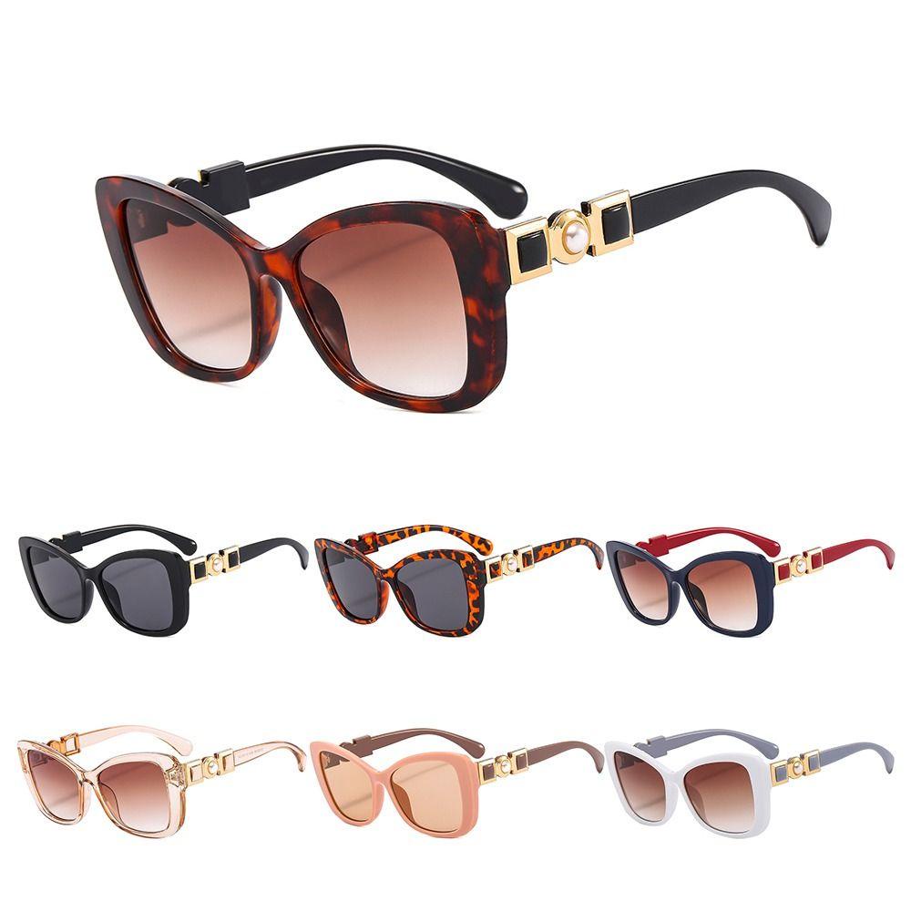 R-flower Women Pearl Sunglasses Kacamata UV400 Mewah Berbentuk Kupu-Kupu