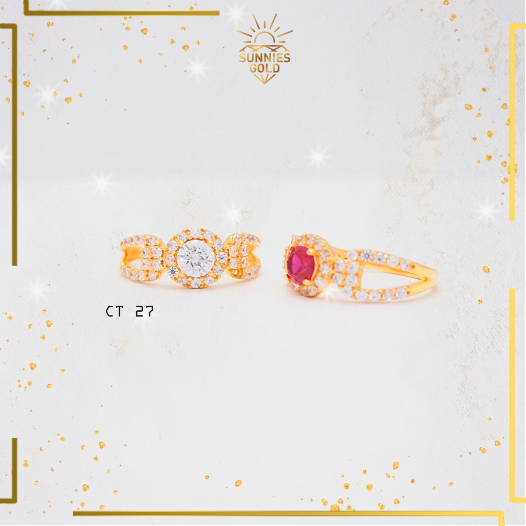 CINCIN EMAS ASLI CINCIN WANITA EMAS KADAR 375 8K DAN EMAS KADAR 300 6K CINCIN MODEL BATU MEWAH ELEGA