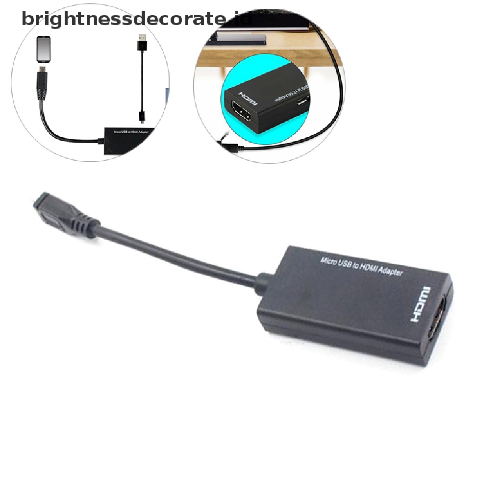 [Birth] Kabel Adaptor Micro USB 2.0 To HDMI HDTV TV HD Untuk Hp Samsung LG S7 [ID]