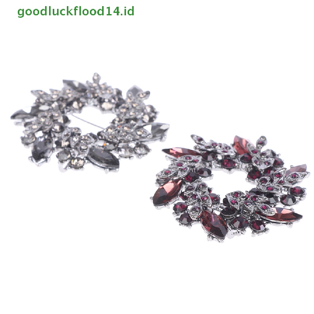 [GOOGFOUR] Kristal Berlian Imitasi Emas Cina Redbud Bunga Bros Pin Wanita Brooch [TOP]