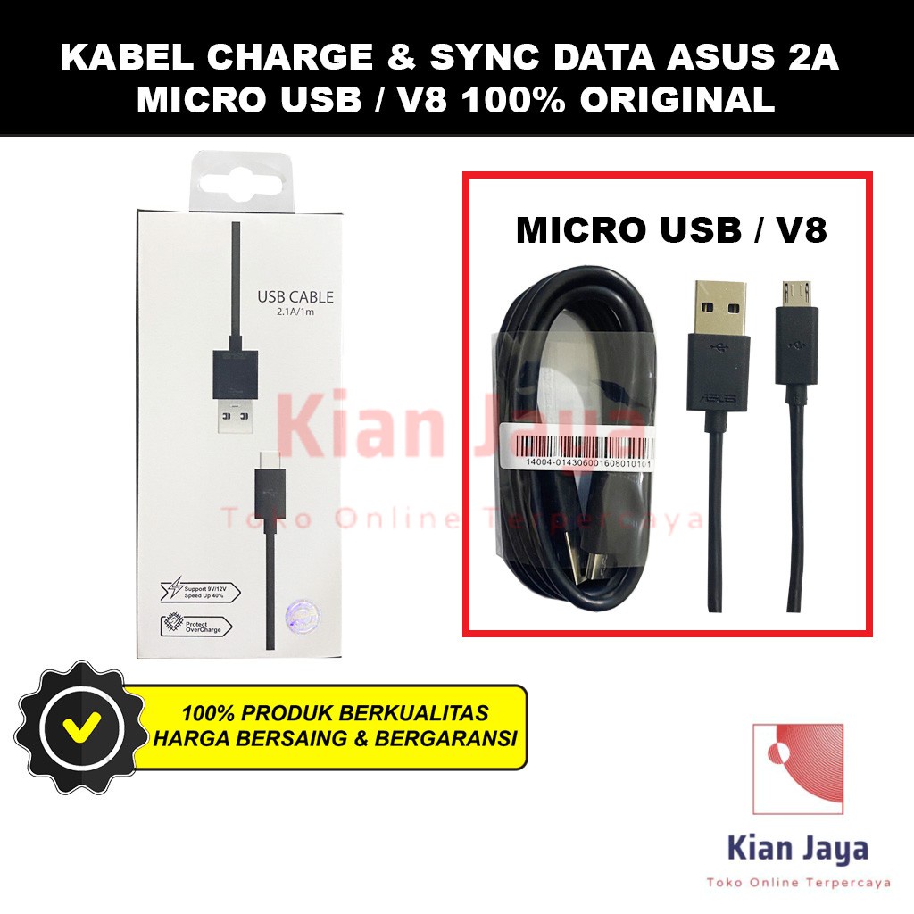 [Garansi 100% Ori] Kabel Data Asus 2A Micro USB / Type-C Tipe C Fast Charging Cable Charge &amp; Sync Data Hp Original